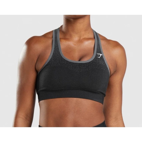 💎 Gymshark Ombre Seamless Sport Bra Black - Picture 1 of 7